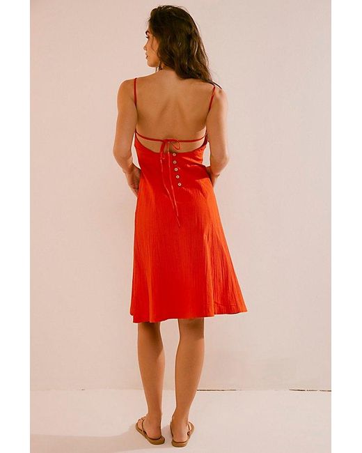Free People Red It's A Date Midi