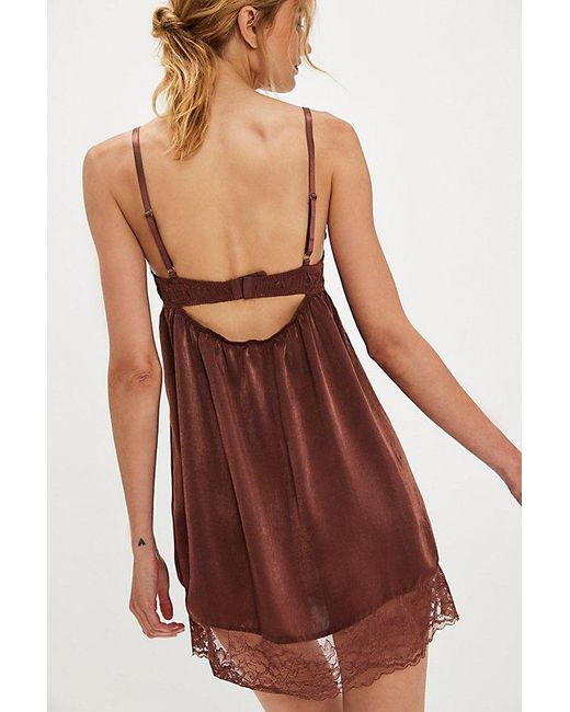 Free People Brown Over You Mini Slip By