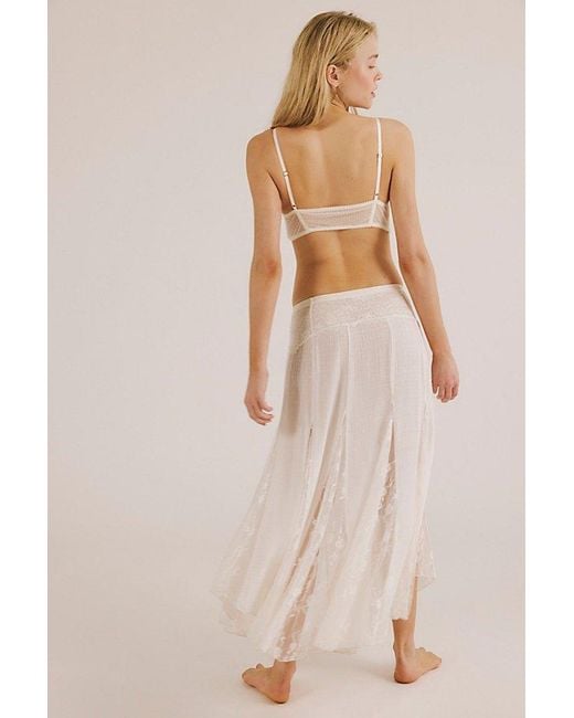 Free People Natural Nice To Meet You Maxi Slip Skirt By