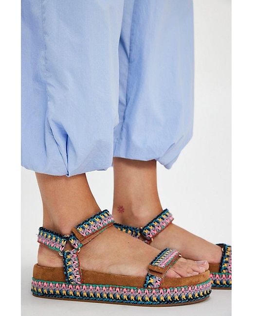 FP Vegan Collection Blue Isla Crochet Sandals By