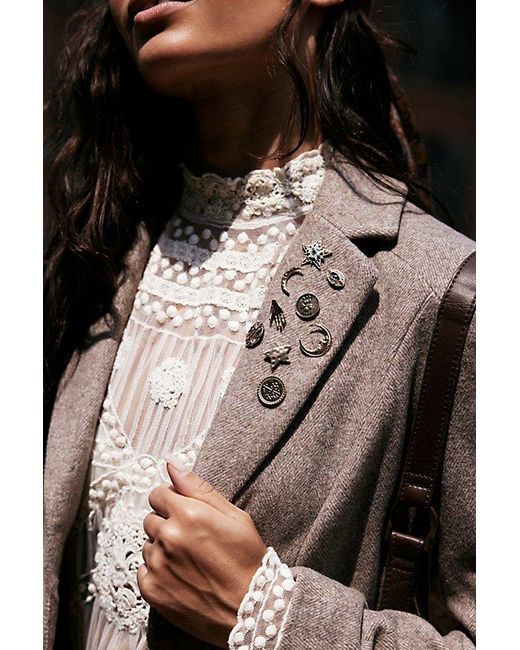 Free People Black Just My Style Pin Set