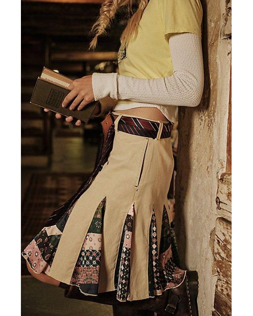 Free People Multicolor Peirrot Scarf Midi Skirt