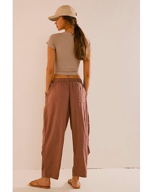 Free People Natural Take Me With You Linen Pants