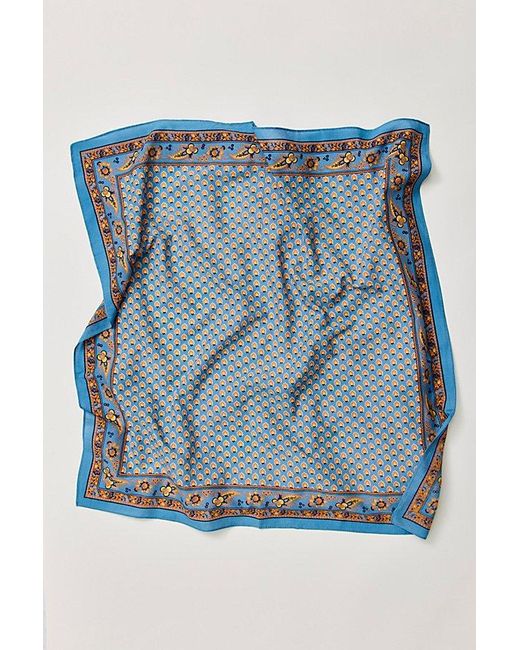 Free People Brown Lotus Paisley Print Bandana At In Blue Jean