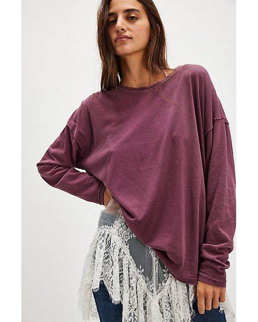 Free People Purple We The Free Nina Long-Sleeve Tee