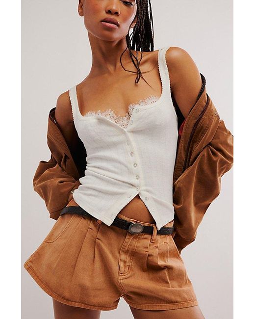 Free People Blue End Game Pointelle Tank