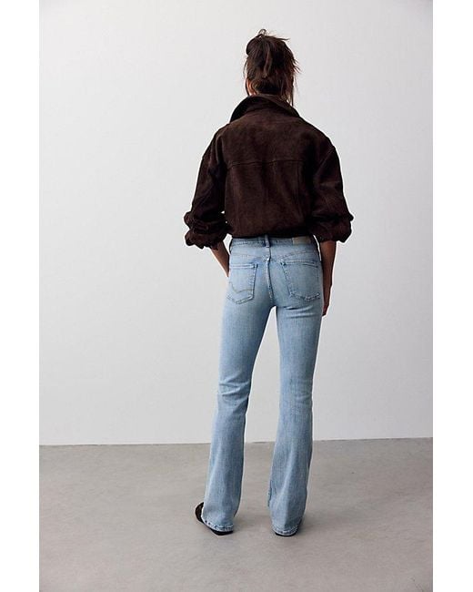 Free People Blue We The Free Double Knot High-Rise Straight Bootcut Jeans