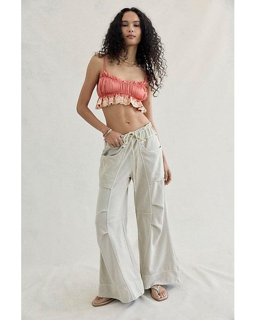 Free People Black Sky Riser Knit Wide-Leg Pull-On Pants