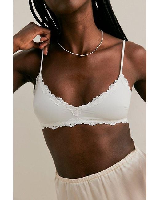 Intimately By Free People Brown Charlie Lace Microfiber V-Neck Bralette By
