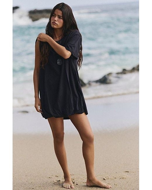 free-est Black Shorebound Cotton-Jersey Mini Dress By