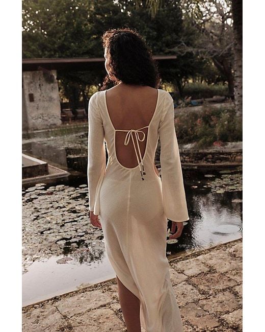 free-est Brown Sea Polished Maxi Dress By