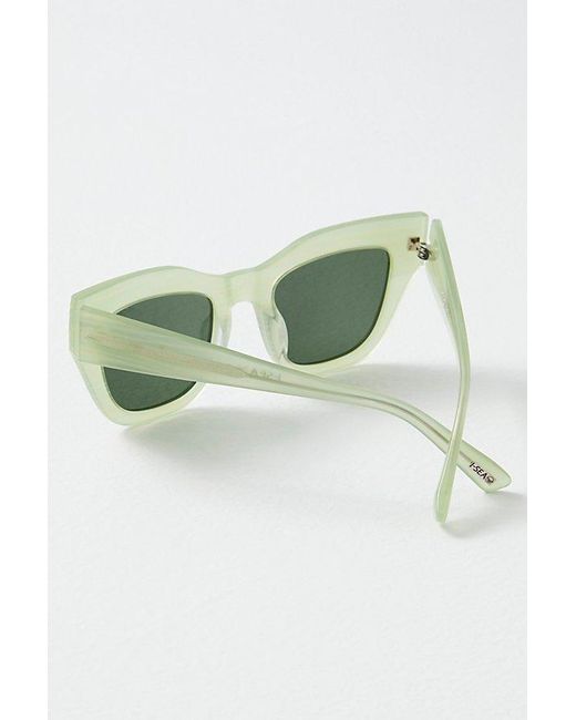 Free People Green Decker Cat Eye Polarized Sunglasses At In Matcha