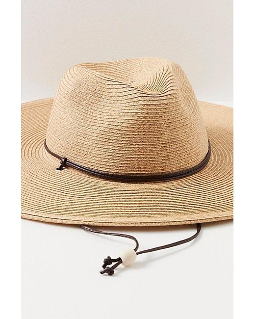 Free People Brown Arizona Packable Wide Brim Hat