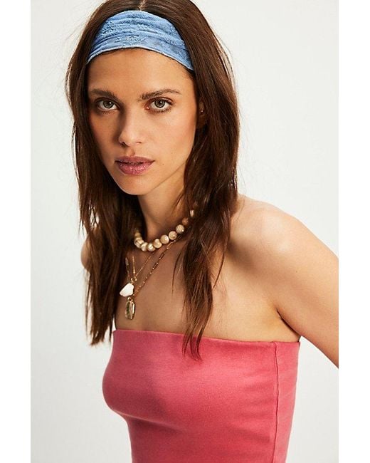 Free People Red Christine Lace Soft Headband