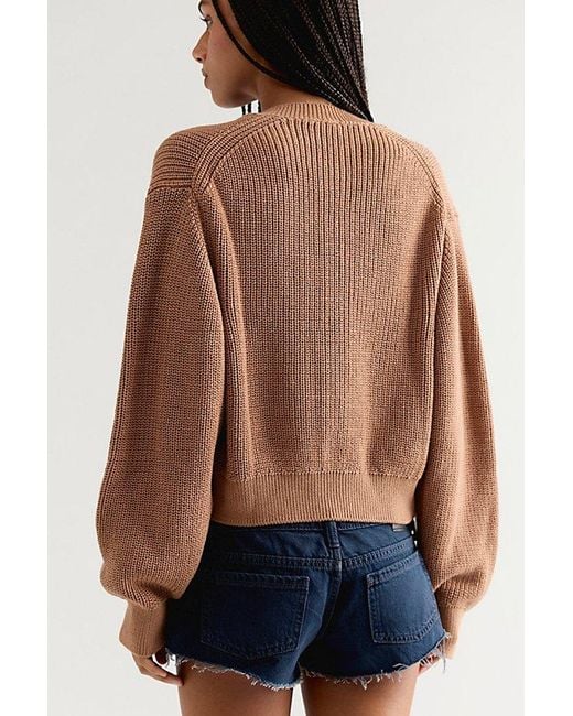 Free People Brown Vienna Knit Cardi