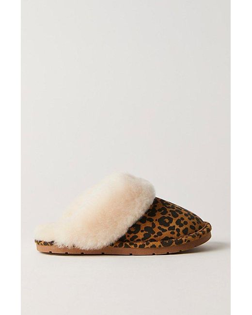 Cloud Nine Natural Leopard Scuff Slippers