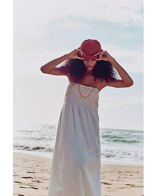 Free People Red Sailor Straw Hat