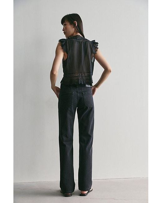 Free People Multicolor Luna Mid-Rise Straight Jeans