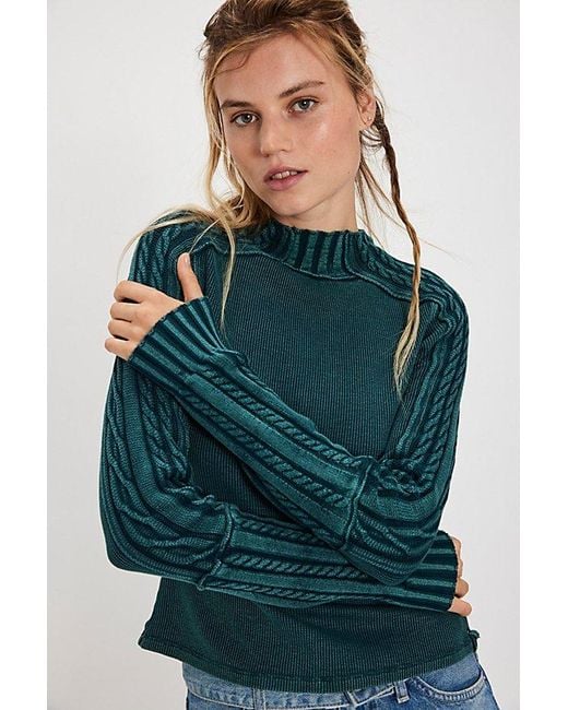 Free People Blue Breezy Swit Top