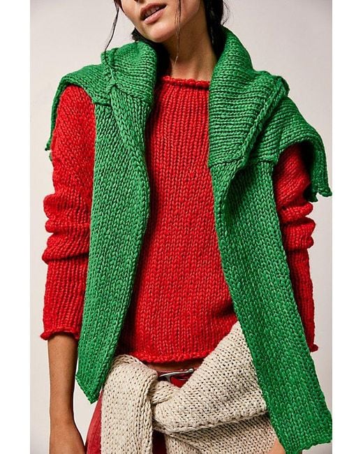 Free People Red Opal Rollneck Knit Jumper