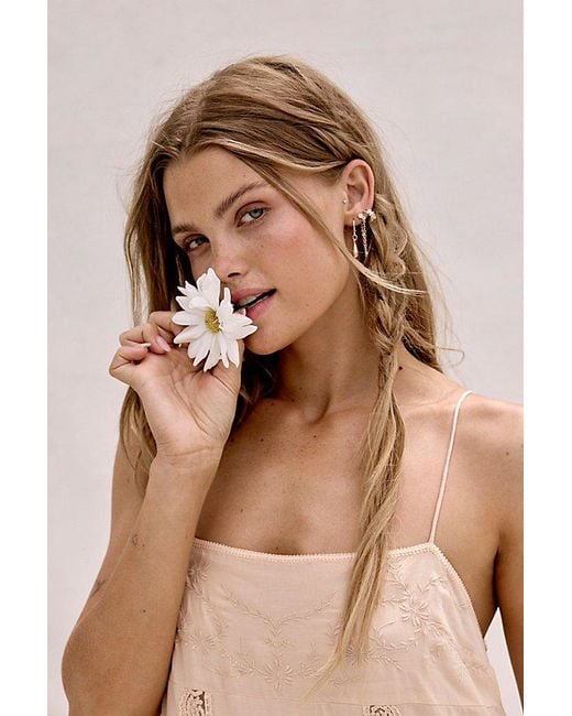 Free People Natural Teeny Tiny Mega Stud Earring Set