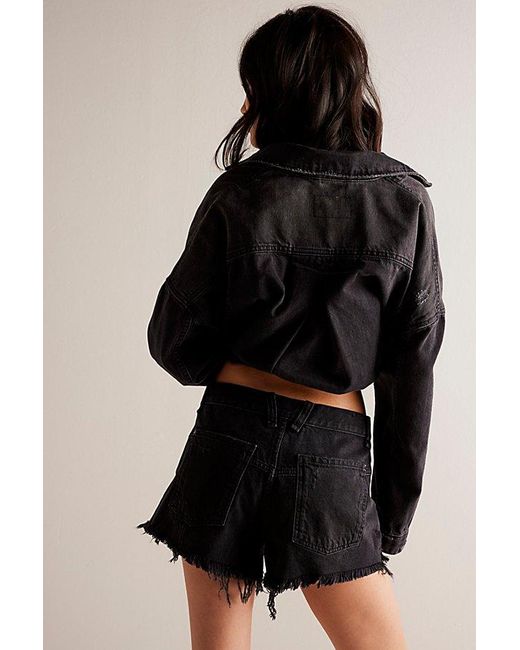 Free People Black We The Free Now Or Never Denim Shorts
