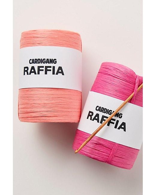 Free People Pink Cardigang Elodie Raffia Crochet Hat Kit