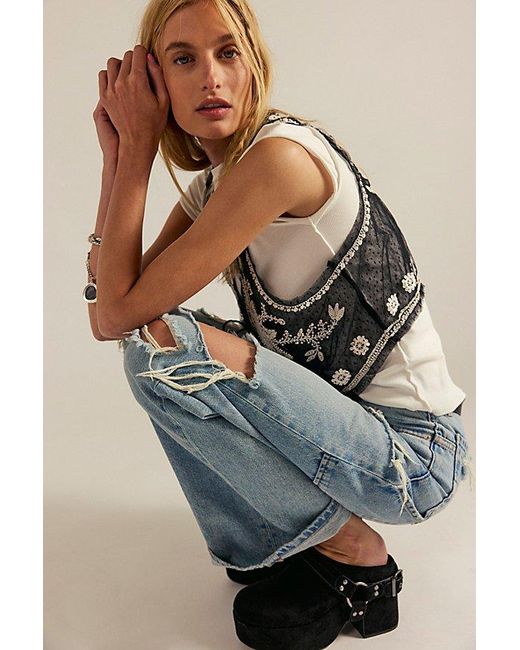 Free People Blue Under The Sun Vest Jacket