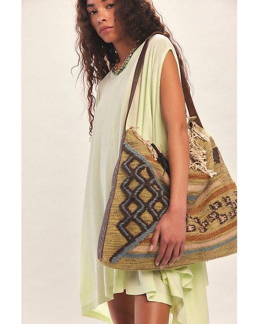 Free People Natural Whimsy Rug Slouchy Tote