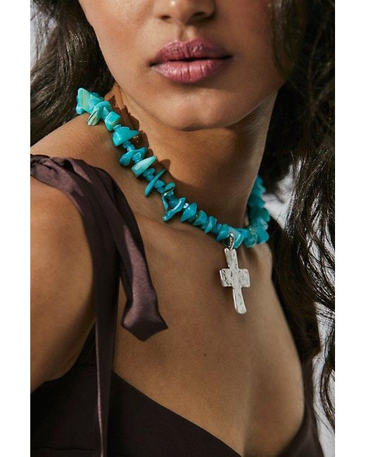 Free People Green Supernova Choker At In Turquoise