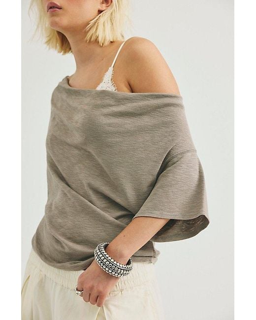 Free People Natural Waterfall Cowl-Neck Top