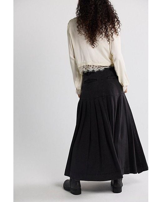Free People Black 53Rd Street Chino Maxi Skirt