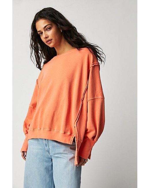 Free People Orange Camden Sweatshirt