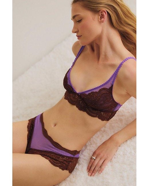 Intimately By Free People Brown Midweek Dance Lace Plunge Longline Bralette By