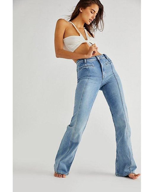 Free People Blue We The Free Firecracker Flare Jeans