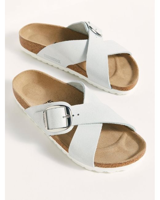 birkenstock siena big buckle white