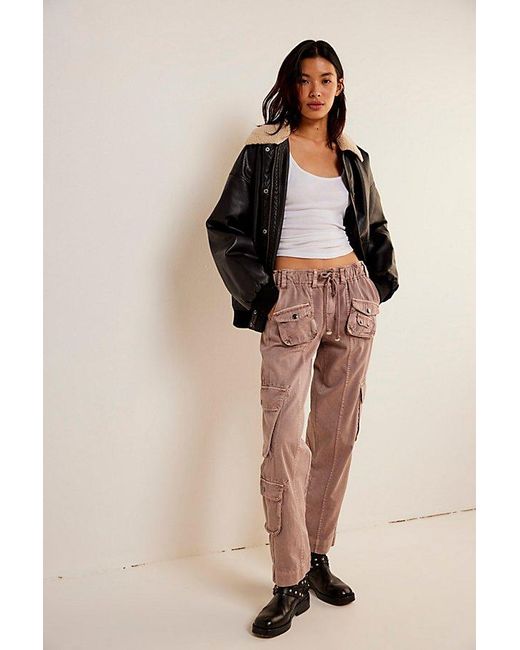 Free People Tahiti Cargo Trousers At In Cashmere, Size: Small in