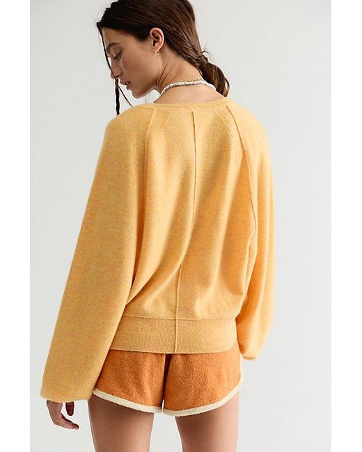 Free People Brown Porta Cashmere Henley Sweater