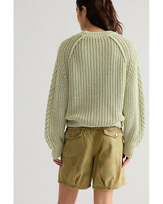 Free People Green Francis Pullover