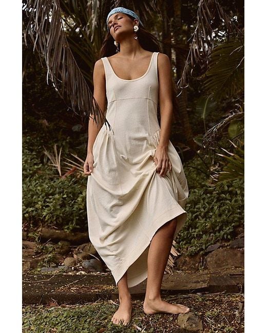 free-est Brown Elsa Cotton Midi Dress By