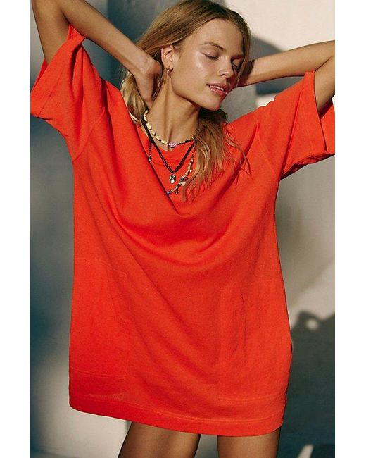 free-est Red Essential Extreme Tee Mini Dress By