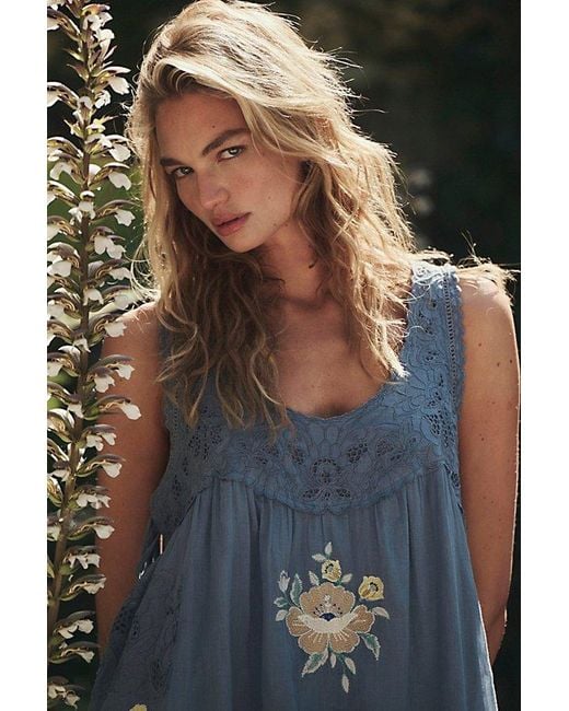 Intimately By Free People Blue Eye Catcher Bloomsie Romper By