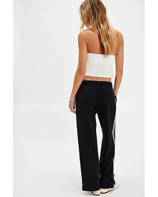 DONNI. Blue The Eco-Terry Stripe Crop Pants