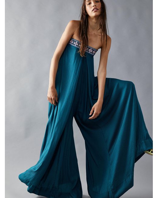 Free People Solid Serendipity Jumpsuit in Blue | Lyst Canada