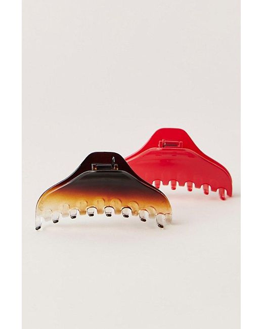 Free People Red Camille Acetate Claw Clip