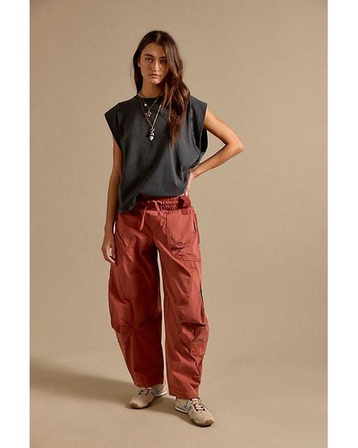 Free People Brown Onset Pull-On Cargo Pants