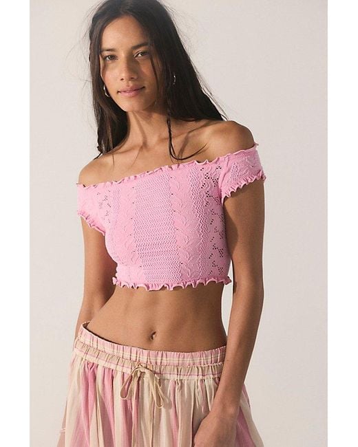 Intimately By Free People Multicolor So Soft Frill Seamless Micro Crop Top By