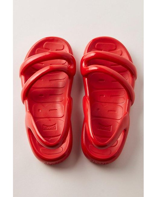 Camper Red Kobarah Flat Sandals By