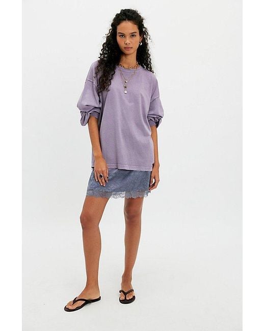 Free People Purple Perfect Oversized Long Sleeve Top