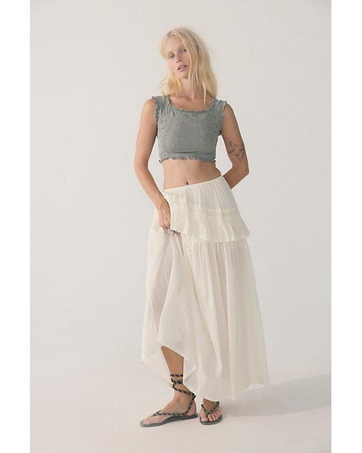 Intimately By Free People Gray So Soft Frill Seamless Micro Crop Top By